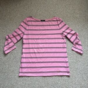 I’m NYC Women’s Pink and Black Striped Long Sleeve Top Sz SP